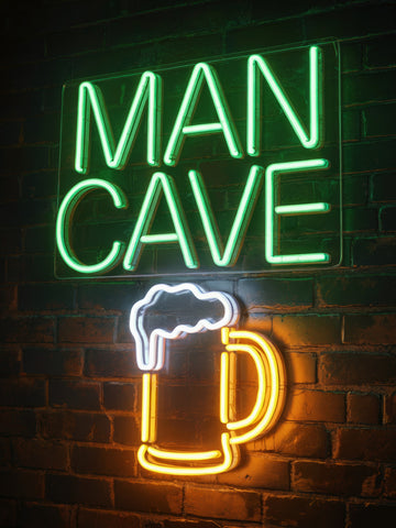 Man Cave Beer Mug Neon | Poster