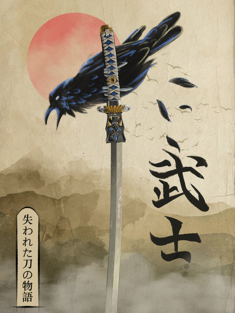 Samurai Crow Red Sun | Canvas