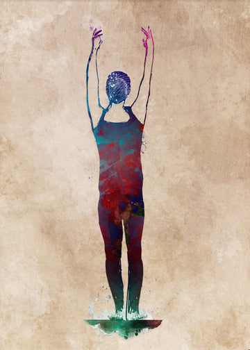 Abstract Swimmer Splash | Poster