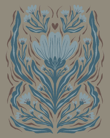 Muted Botanical Heart | Canvas