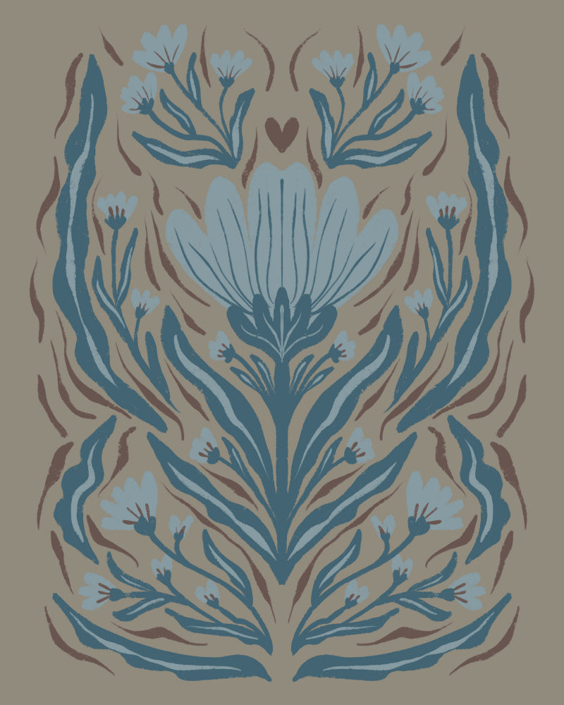 Muted Botanical Heart | Poster