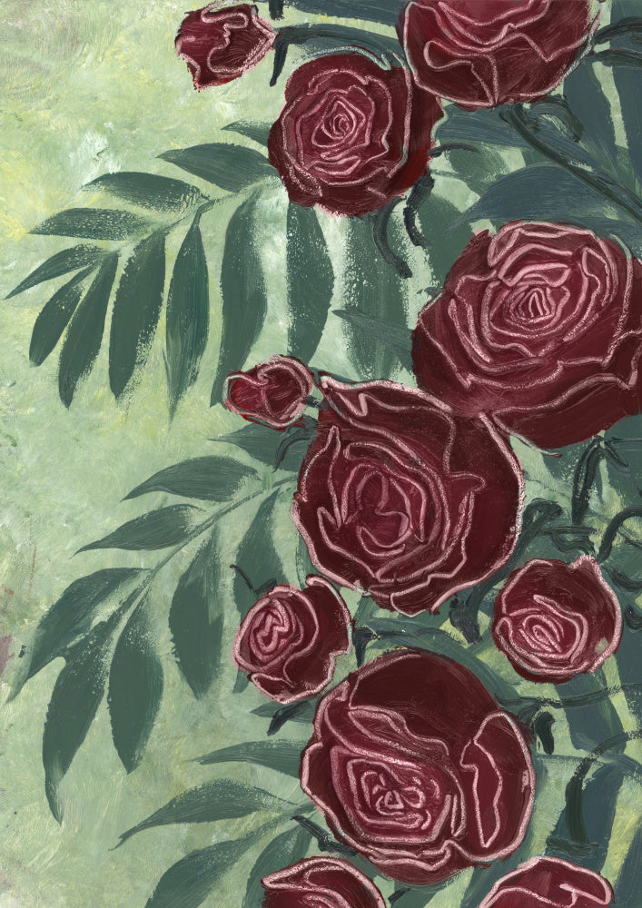 Dark Red Roses | Canvas