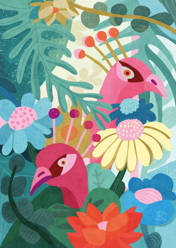 Tropical Birds And Flowers | Poster