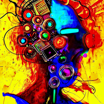 Vibrant Abstract Head | Poster