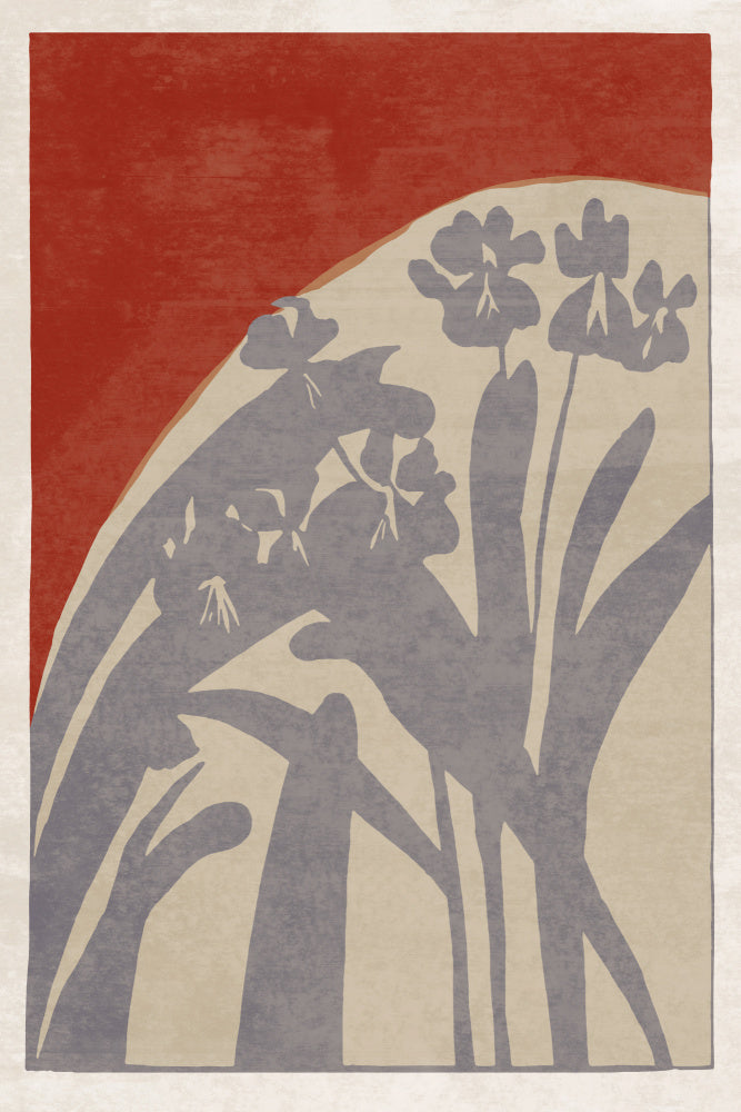 Red And Grey Botanicals | Canvas
