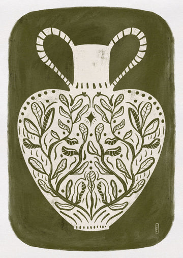 Botanical Folk Vase | Canvas