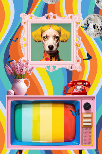 Groovy Dog Portrait | Poster