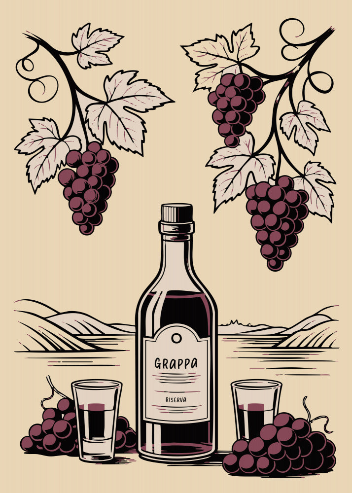 Grappa And Grapes | Canvas
