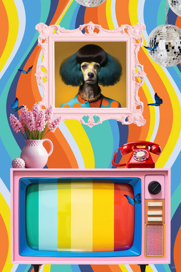 Whimsical Poodle Pop Art | Canvas