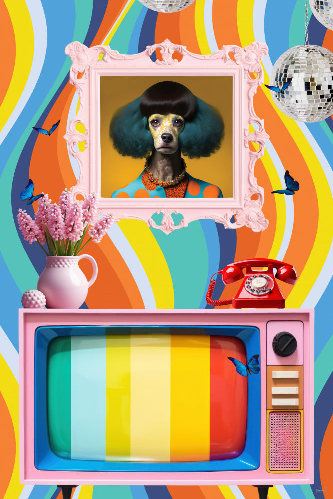 Whimsical Poodle Pop Art | Poster