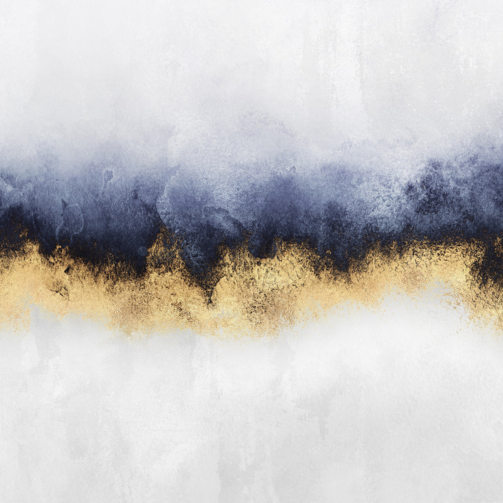 Modern Gold Blue Abstract | Poster