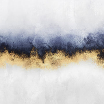 Modern Gold Blue Abstract | Poster