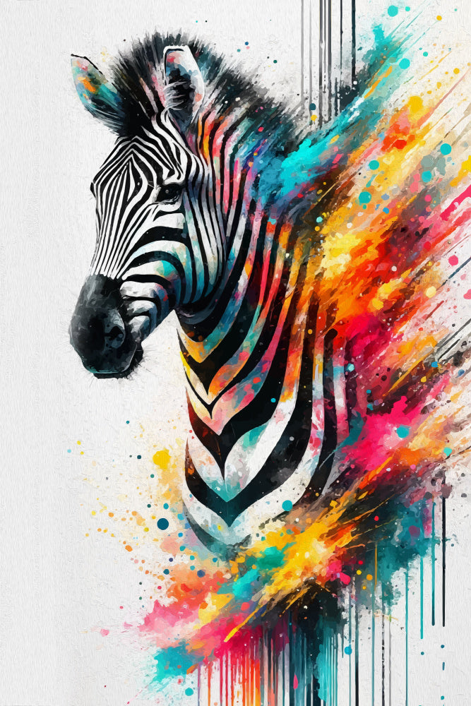 Colorful Zebra Splash | Poster