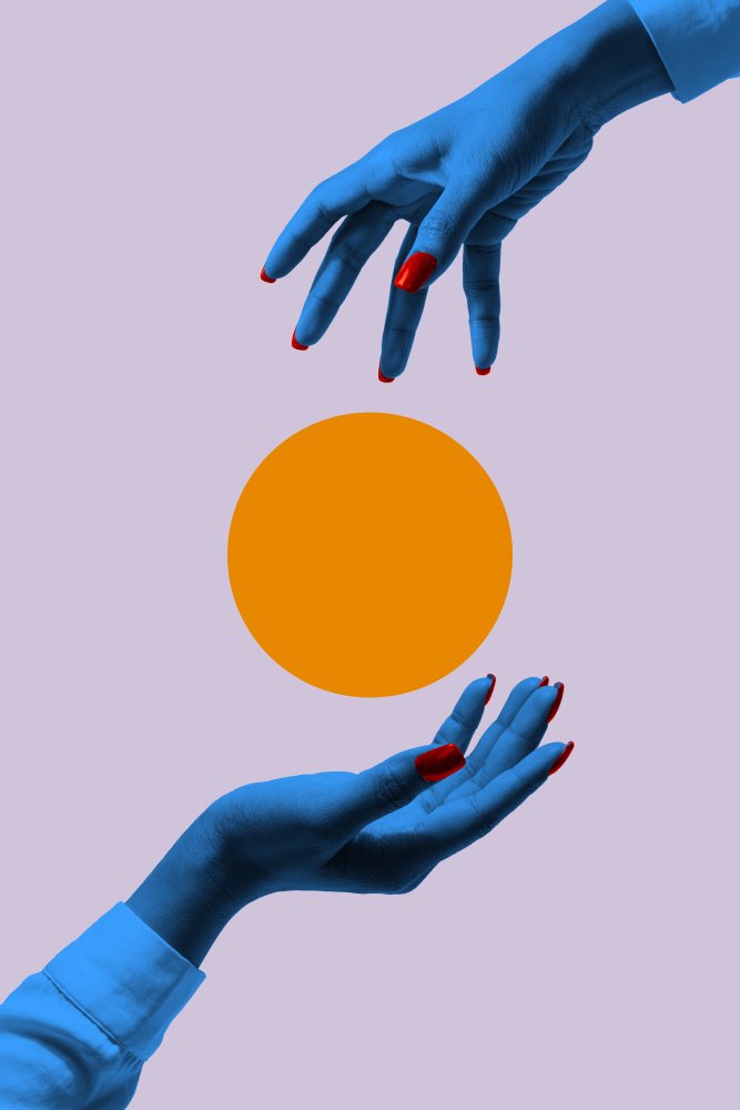 Vibrant Hands Orange Circle | Canvas