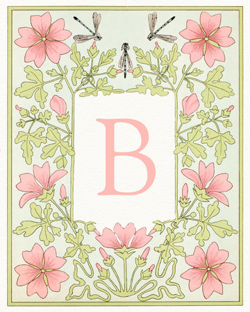 Pink Floral Letter B | Canvas