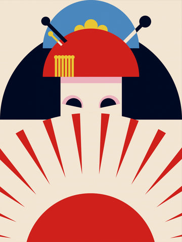 Japanese Geisha Rising Sun | Poster