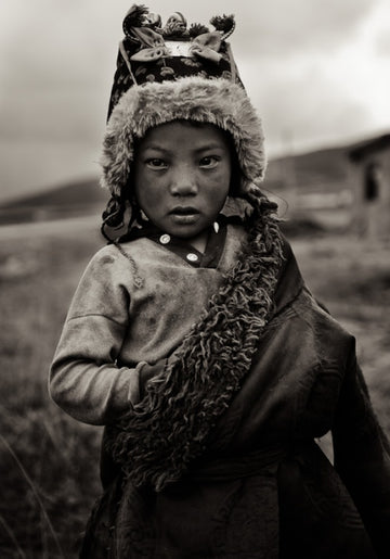 Watchful Child in Fur | Canvas