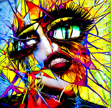 Vibrant Shattered Woman | Canvas