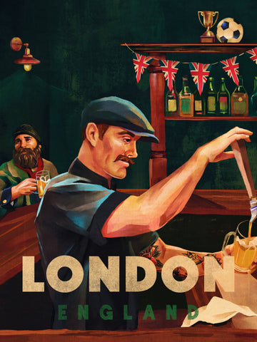 London England Pub Bartender | Poster