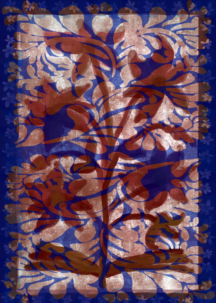 Blue Botanical Flourish | Canvas