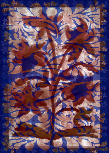 Blue Botanical Flourish | Poster