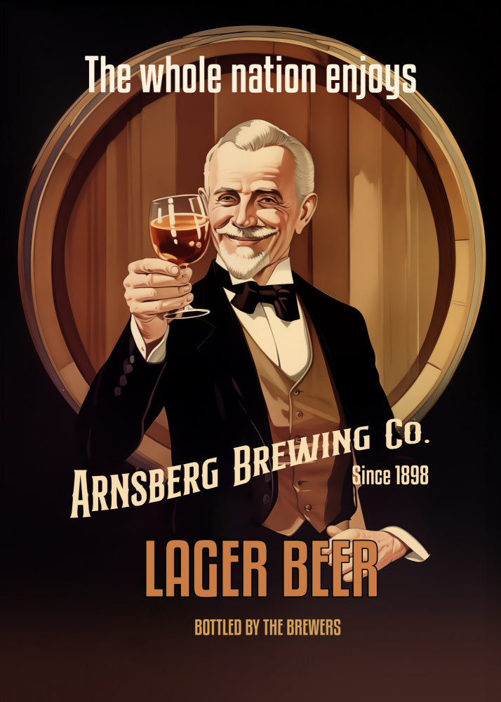 Gentleman Toasting Lager Beer | Poster