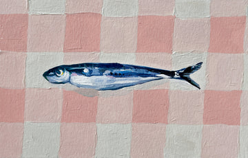 Pink Checkered Sardine | Canvas