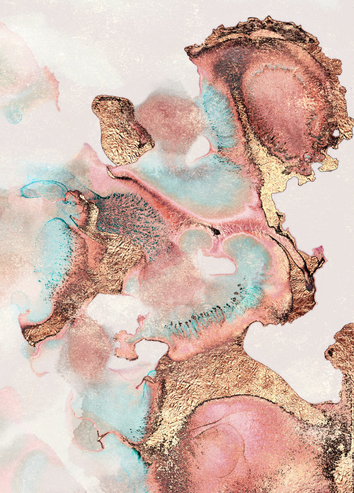 Liquid Gold and Teal | Poster