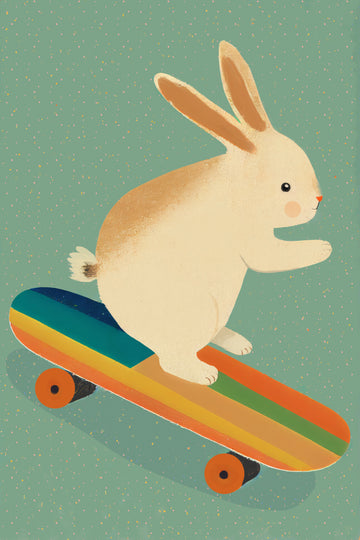 Skateboarding Bunny | Canvas