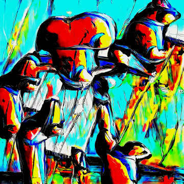 Colorful Abstract Bears | Canvas