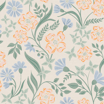 Peach Blue Blooms | Canvas
