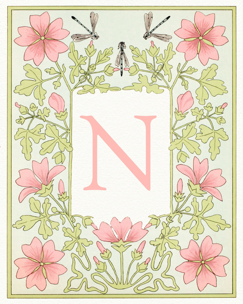 Art Nouveau Floral N | Canvas