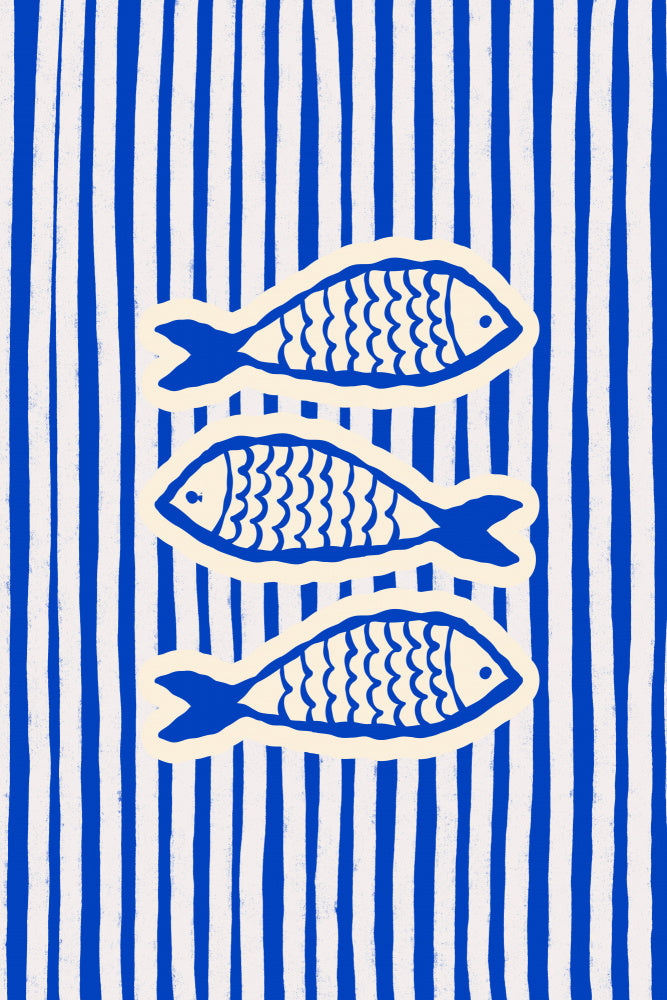Three Blue Fish | Poster