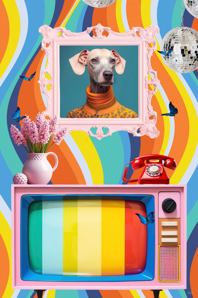 Stylish Dog Retro Vibe | Canvas