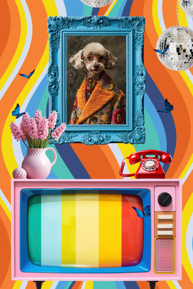 Colorful Retro Poodle | Poster