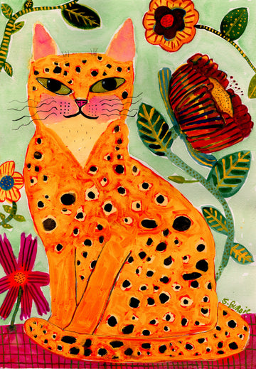 Whimsical Spotted Cat | Canvas