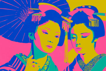 Vibrant Japanese Geishas | Poster