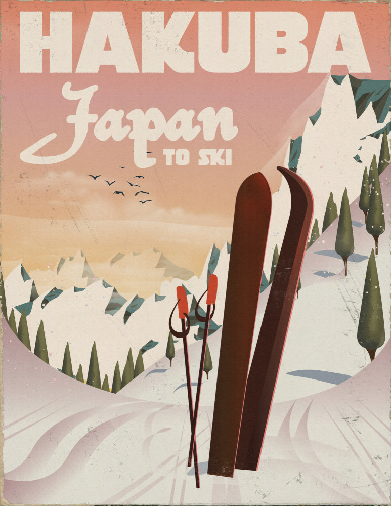 Retro Hakuba Skiing | Canvas