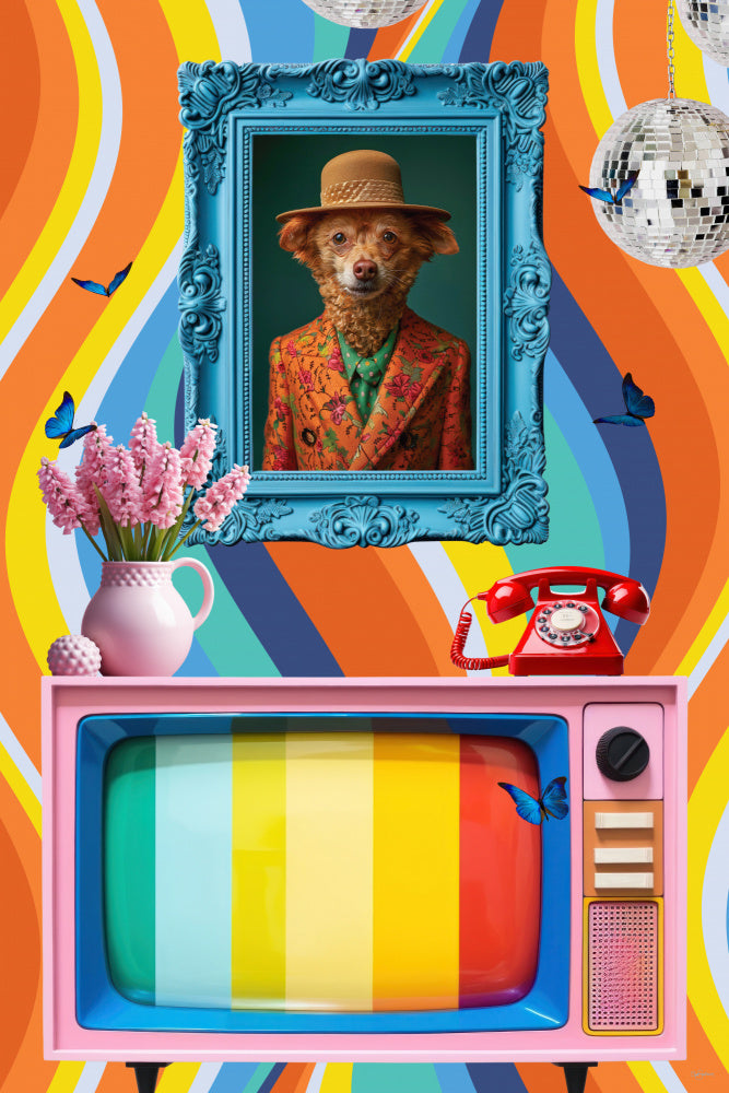 Groovy Dog Portrait | Poster