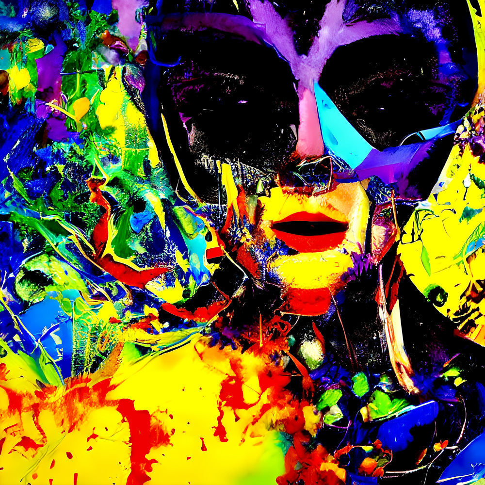 Vibrant Masked Portrait | Canvas