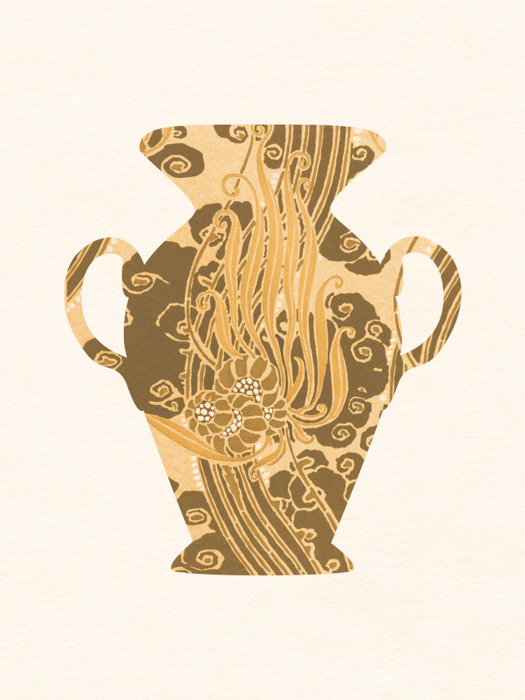 Golden Floral Vase | Canvas
