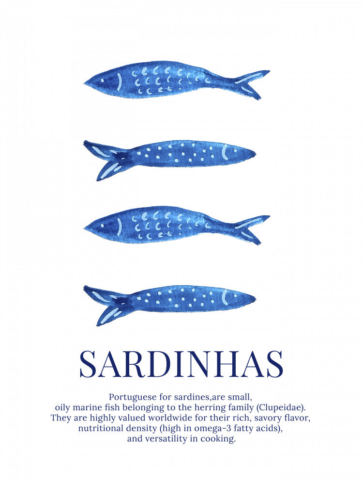 Portuguese Blue Sardines | Canvas