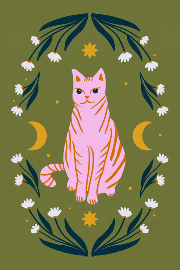 Mystic Pink Cat | Canvas