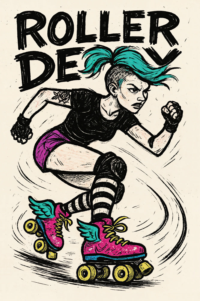 Rebel Roller Skater | Canvas