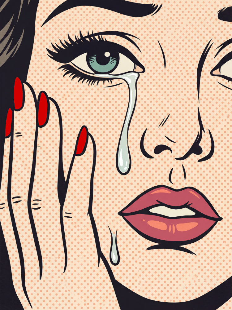 Retro Crying Woman | Canvas