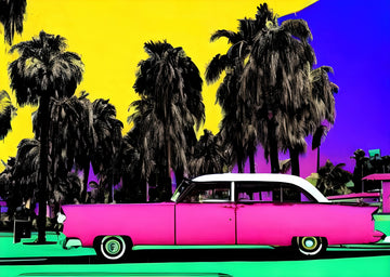 Pink Retro Palm Scene | Poster