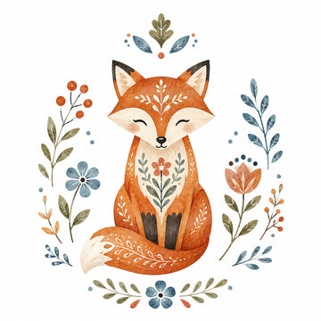 Sweet Folk Fox | Canvas