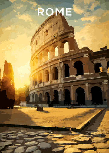 Ancient Rome Colosseum Sunset | Poster