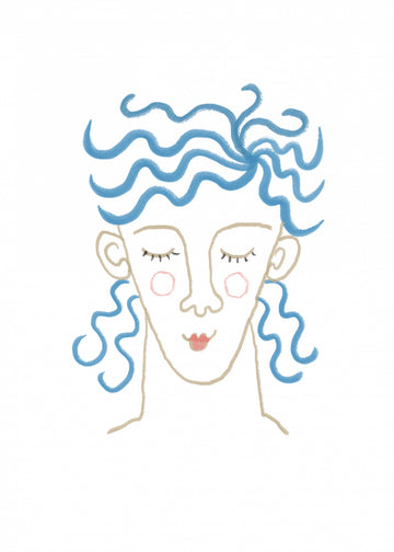 Dreamy Blue Hair Woman | Poster