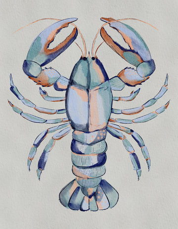 Watercolor Blue Lobster | Poster
